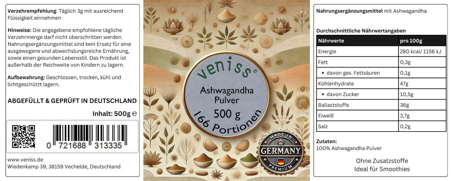 Ashwagandha Pulver - 500g