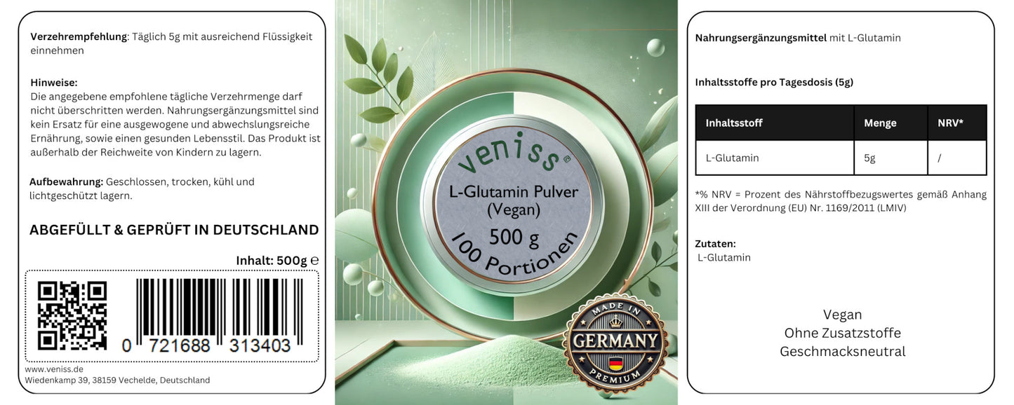 L-Glutamin Pulver - 500g