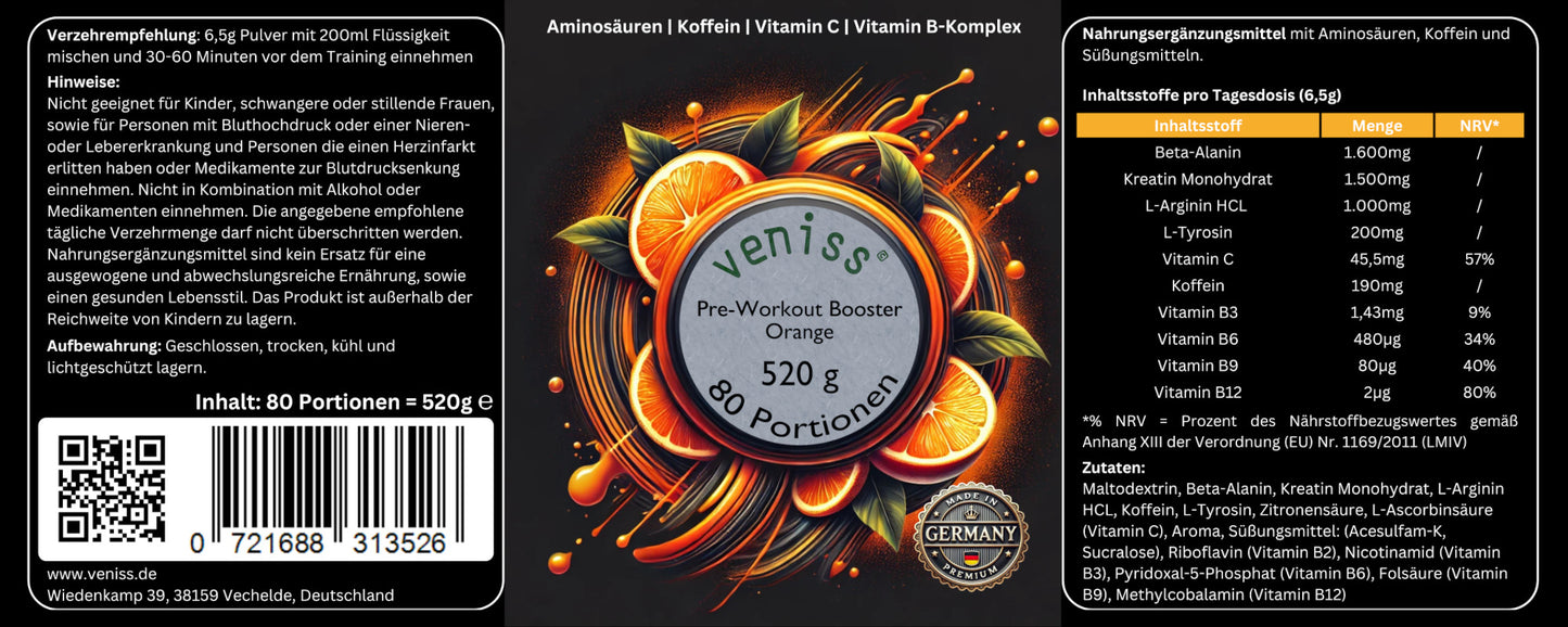 Pre-Workout Booster - Geschmack: Orange